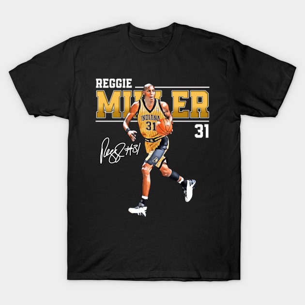 Reggie Miller Choke Sign Basketball Legend Signature Vintage Retro 80s 90s Bootleg Rap Style T-Shirt by CarDE